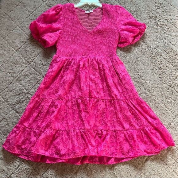 TCEC Puff Sleeve Smocked Mini Dress Women’s Size M